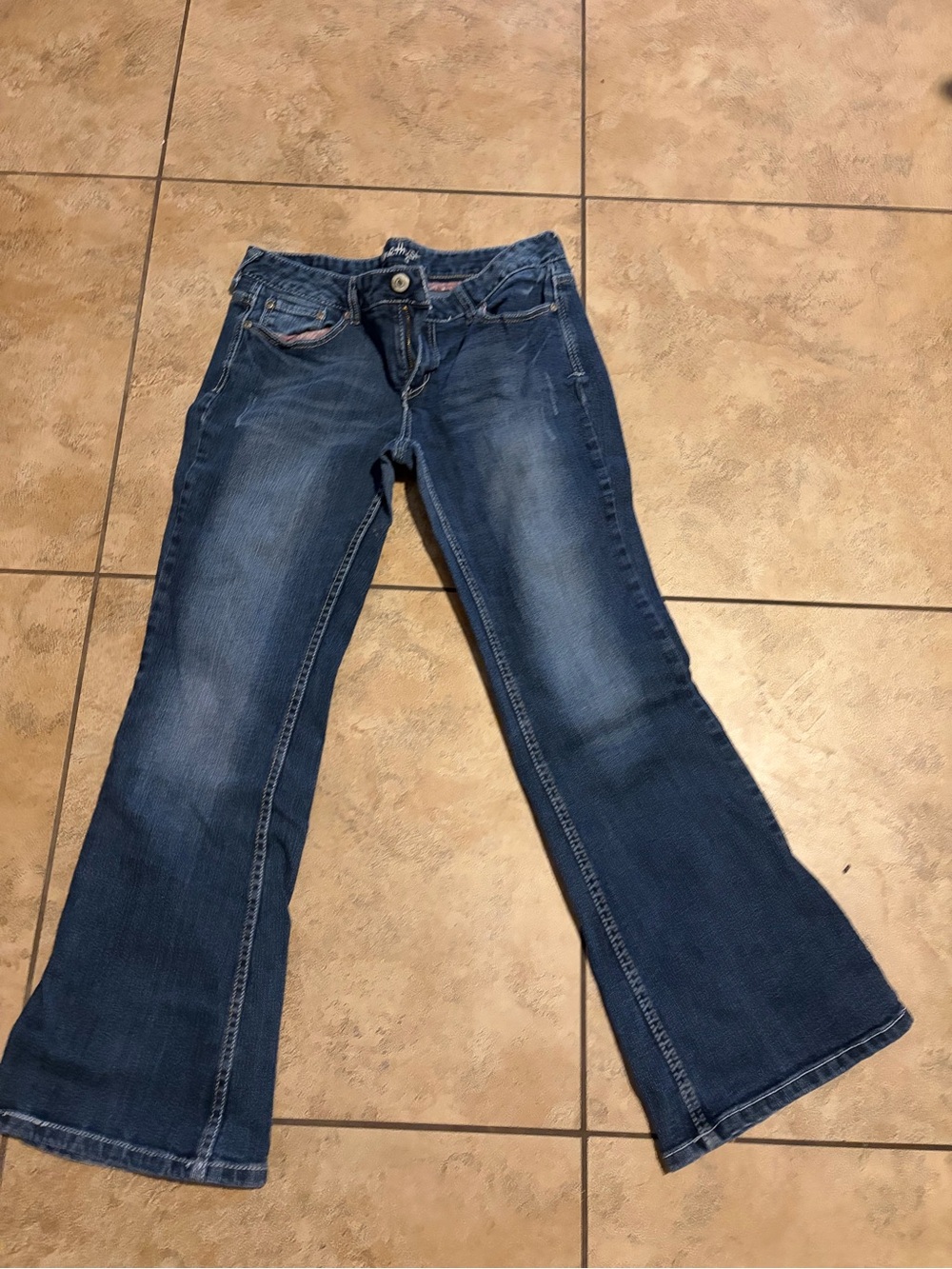 Juniors Dark Blue Flared Jeans. Size 11